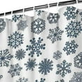 thumbnail image 3 of Blue Christmas Snowflake Pattern Shower Curtain 72"x84" ,Bathroom Decorative Shower Curtains Set with 12 Hooks,Modern Waterproof Washable Shower Curtain, 3 of 6