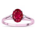 thumbnail image 3 of Star K � Oval 8x6 Created Ruby Split Shank Three Stone Engagement Promise Ring, 3 of 9