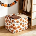 thumbnail image 5 of Novryn Halloween Storage Bin, Large Foldable Fabric Organizer Basket With Handles, Waterproof Halloween Print, 15 x 10.2 x 9.8 Inch - White Pumpkin Print, 5 of 6