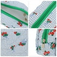 thumbnail image 3 of Unique Bargains 1 Pc Floral Style Drawstring Makeup Bag for Vacation Emerald Green Fabric, 3 of 6