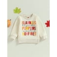 thumbnail image 2 of Liacowi Toddler Girls Boys Halloween Clothes Pumpkin/Letter Print Crew Neck Long Sleeve Sweatshirts Kids Fall Halloween Pullovers Tops, 2 of 9