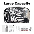 thumbnail image 3 of Zebra Hard Drive Bag Travel Organizer Phone Charger Organizer Small Electronics Travel Organizer Waterproof Oxford Fabric 5.9x9.44x3.14 in, 3 of 6