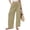 Khaki women wide leg cargo pants a1, variant on Cagogo Women's Drawstring Cargo Pants Wide Leg With Pockets Casual Loose Long Lounge Party Trousers Summer Travel Beachwear Clothes, Navy M