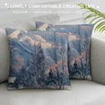 thumbnail image 3 of Orinice Snowy Mountain Trees House Graphic Decorative Cushion Throw Pillow Cover for Home Couch Living Room Bed Sofa Winter Scene Print Car Bedroom 1PC 22x22in, 3 of 5