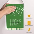 thumbnail image 4 of St. Patrick's Day Clover Kitchen Towel – Multicolor Polyester Dishcloth for Home Decor & Cleaning, 25.9x17.7in (Fast-Drying, Holiday Theme), 4 of 6
