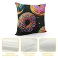 thumbnail image 4 of Creowell Square Throw Pillow Cover , Chocolate Blue Splashes of Colored Sprinkles Throw Pillow Covers Various Print Fashion Patterns for Couch/Bed/Sofa, Black，Multi-Size, 4 of 5