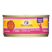 Angle View: Wellness Pet Products Cat Food - Chicken and Lobster - Case of 24 - 5.5 oz.