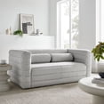 thumbnail image 2 of Loveseat Sofa, Tufted, Gray, Fabric, Living Room Lounge Cafe Lobby Hospitality Restaurant, Modern Contemporary, HB37686, 2 of 9