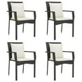 thumbnail image 2 of vidaXL 5 Piece Garden Dining Set with Cushions Black Poly Rattan, 2 of 5