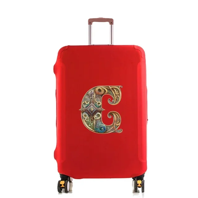 Housse de Protection pour Bagage, Étui à Tige Rétractable Réutilisable pour Lavable 18-32 Pouces, Motif Imprimé Lettre Graphique, Accessoires de Voyage, Lettre Graphique 8 C TG