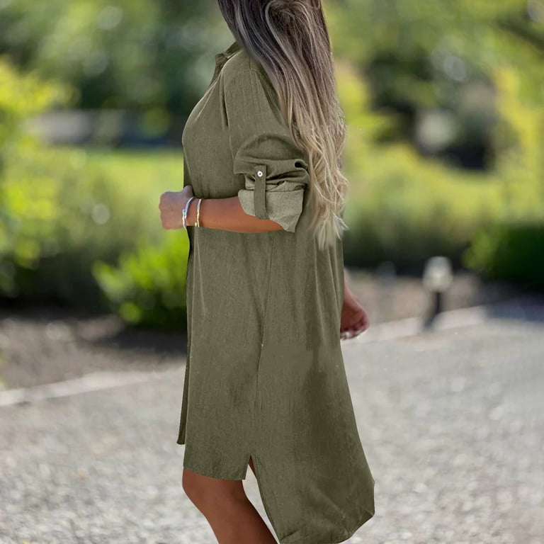 green denim shirt dress Women’s Denim Embroidered Oversized Shirtdress – Billy T Denim / XS main image 0