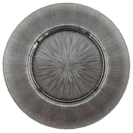 

Red Pomegranate Collection 2694-5 13 in. Ritz Glitter Slate Charger Plates - Set of 12
