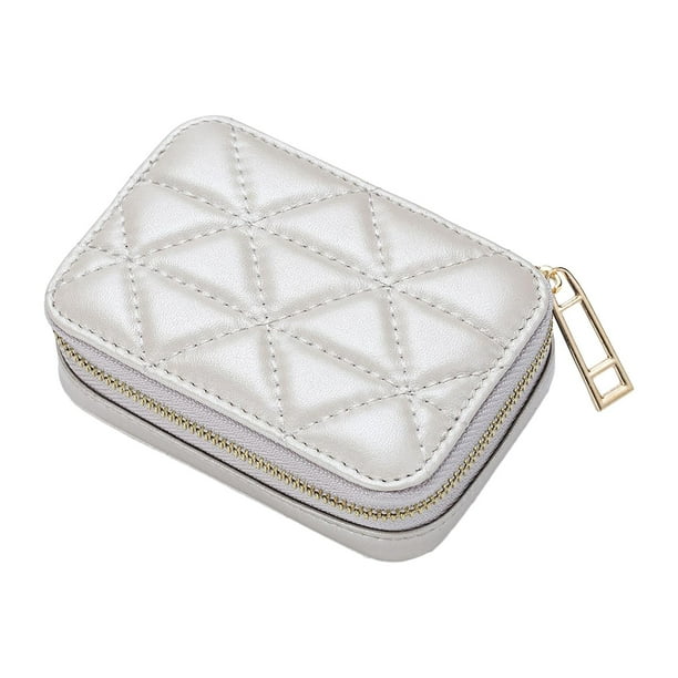 Estuche para pintalabios con espejo para bolso, portátil, duradero, soporte para pintalabios, para mujer Gris