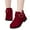 Red, variant on Girls Ankle Boots Kids Buckle Strap Side Zipper Short Booties Low Heel Outdoor Warm Shoes