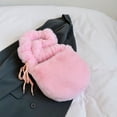 thumbnail image 3 of Bolso tipo cartera peludo para mujer bolso bandolera esponjoso de piel sintética bolso de ocio para mujer de Color sólido, 3 of 9