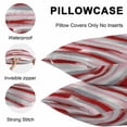 thumbnail image 5 of Throw Pillow Covers 20x20 Inch Set of 2, Red Pink Gray Stripes Waterproof Outdoor Pillow Covers, Modern Abstract Minimalist Retro Decorative Cushion Pillowcases for Couch, Sofa, Bed, Garden, Patio, 5 of 9