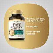 Fiber Supplement | 1500mg Complex | 120 Capsules | Triple Action for Men and Women | by Piping Rock