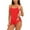 Red, variant on WREESH Womens Tankini Print Swimwear Two-Piece Slim Swimsuit Bikini Straped Swimsuits with Briefs Beach Bathing Suit Olive Green