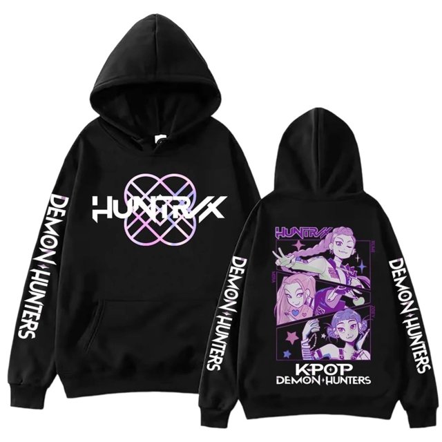 Pop cazadora para niña Hooded Sweatshirt,Soft Streetwear Pullover,Cute Long Sleeve Hoodie for Fall Winter (Black)