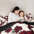 thumbnail image 4 of Homewish Red Cherry Blossom Queen Comforter Set,Traditional Japanese Sumi Comforter Sets Queen,Black Reversible,3pcs,1 Comforter and 2 Pillowcases, 4 of 7