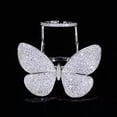 thumbnail image 2 of Beauty Silver Plated Mirco Pave CZ Women Fashion Brand Butterfly Finger Ring, 2 of 9