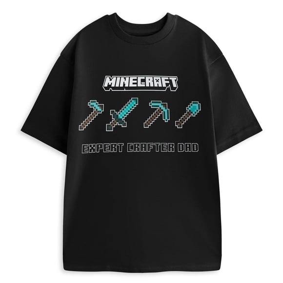Minecraft Mens Expert Crafter Dad Short-Sleeved T-Shirt