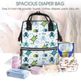 thumbnail image 5 of Fuzoiu Cartoon Sea Creatures Print Diaper Bag Backpack,Baby Essentials Travel Tote,Multi function Waterproof Diaper Bag, Travel Essentials Baby Bag - Unisex, 5 of 6