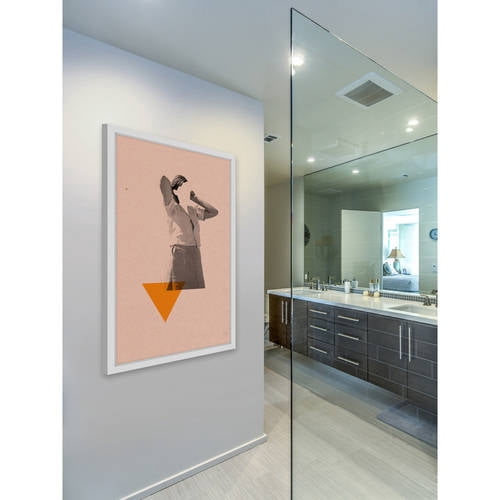 Marmont Hill "No Face Verde" by Bengoa Vazquez Framed Painting Print