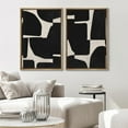 thumbnail image 3 of IDEA4WALL Framed Canvas Print Wall Art Set Geometric Color Blocks Illustration Duotone Irregular Pattern Modern Digital Art Wall Decor Minimal Contemporary for Home Decor - Natural 24"x36"x2, 3 of 5