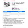 thumbnail image 2 of Front and Rear Brake Pad and Rotor Kit - Compatible with 2005 - 2008 Pontiac Grand Prix 2006 2007, 2 of 2