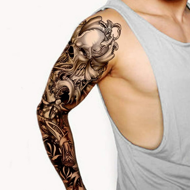 Tatuajes temporales de manga completa BuyWeek a prueba de agua para brazo fiesta Halloween