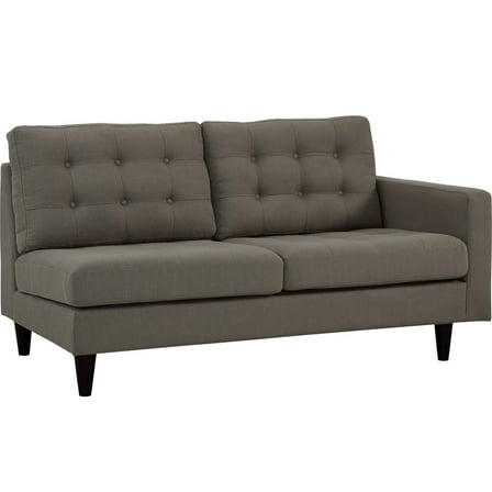 Modern Contemporary Urban Design Living Lounge Room Right-Facing Loveseat Sofa, Grey Gray, Fabric