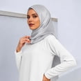 thumbnail image 2 of Elegant Satin Head Scarf Square Soft Hijab Wrap for Fashionable Hair Band Neck Cover, 2 of 5