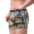 thumbnail image 2 of Pofeuu Wood Grain Shark Print Men’s Boxer Briefs, Moisture-Wicking Underwear, Regular,Trunk-X-Large, 2 of 5