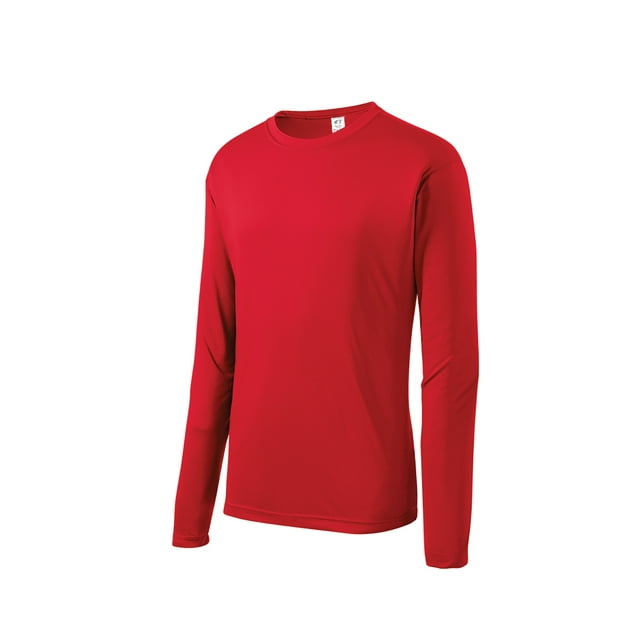 Gravity Threads Mens Long-Sleeve Moisture WickenIng Shirt - True Red - Small