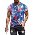 thumbnail image 2 of GaThRRgYP Mens Short Sleeve Summer Shirts,Men's Independence Day Printed Round Neck Short Sleeved Top/Shirt Multicolor L, 2 of 5