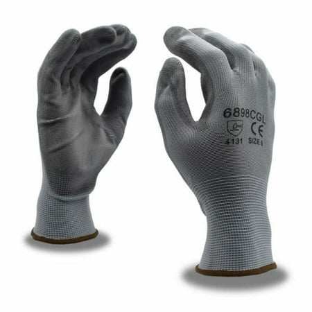 

12-Pack of Cordova 6898CGS Standard Work Gloves 13-Gauge Gray Polyester Shell Gray Polyurethane Palm Coating Small