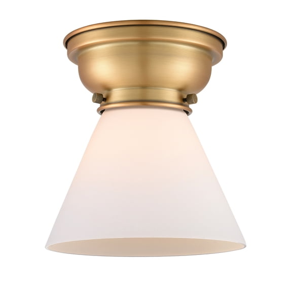 623-1F-BB-G41-LED-Innovations Lighting-Large Cone-3.5W 1 LED Flush Mount in Industrial Style-7.75 Inches Wide by 7.4 Inches High   Brushed Brass