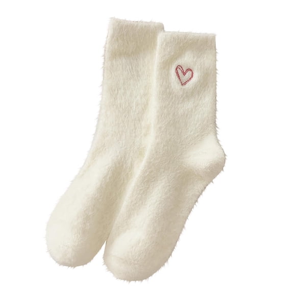 Womens Socks Embroidery Casual Fleece Floor Home