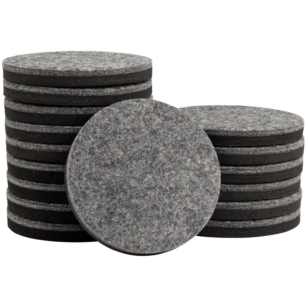 Super Sliders 3 1/2" Round Hardwood Floor Furniture Sliders, 16 Pack