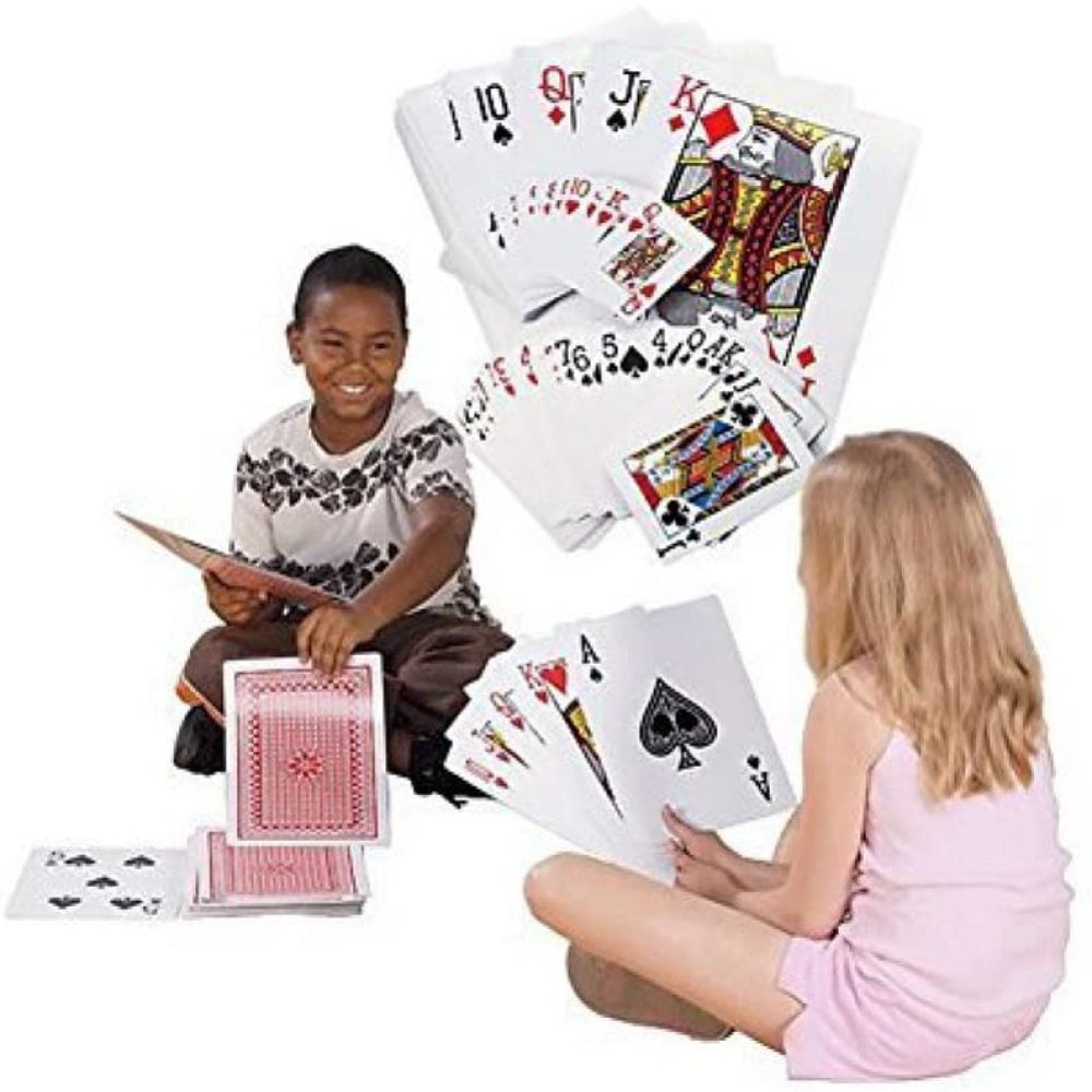Measures 8-1/4 x 11-3/4 by Super Z Outlet® Giant Jumbo Deck of Big Playing Cards Fun Full Poker Game Set 
