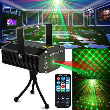 Laser Light LED Stage Projector Party Disco DJ Strobe Lighting Decoration Bar Lamp 7 Colors Sound Activated with Remote Control for Home Kids Outdoor Car Indoor Club Birthday