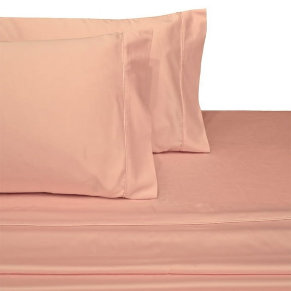 Luxury Attached Waterbed Sheets 100% Cotton 300 Thread Count Solid- Queen - Blush