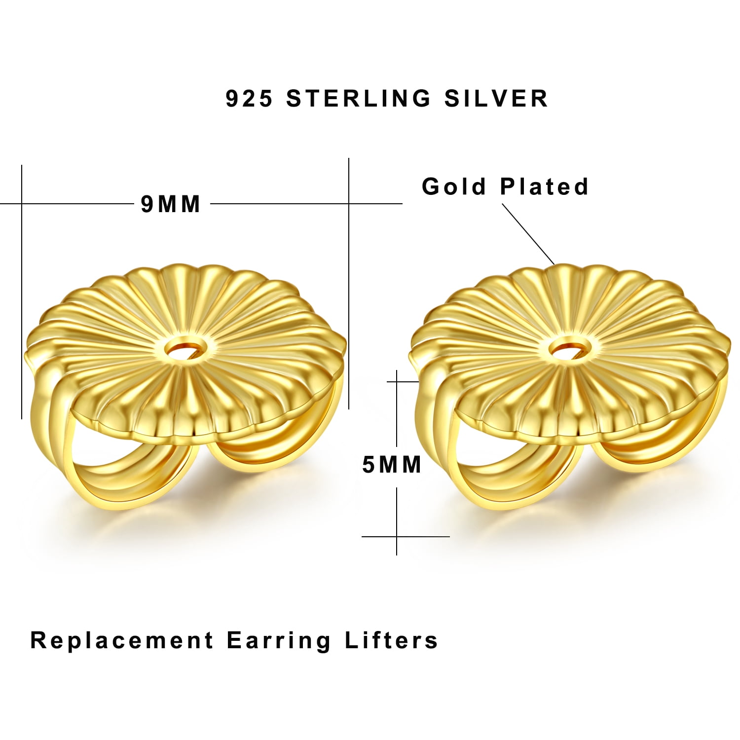 Jiamiaoi Earring Backs Locking Earring Backs for Studs 925 Sterling Silver Earring Backs Lifters Replacement Earring Backs Butterfly Clasp for Studs