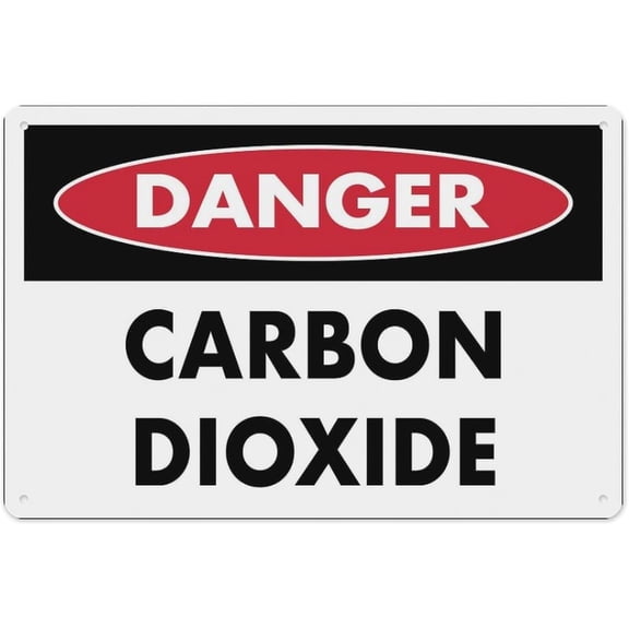 Danger Carbon Dioxide Sign 8"x12" - Aluminum Tin Warning for Home Outdoor Garden, High-Visibility Hazard Decor for Storage