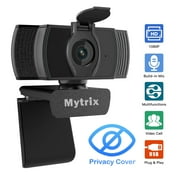 MYTRIX TECHNOLOGY Mytrix Auto Focus Full HD 1080P Webcam With Privacy Cover, Built-in Noise Cancelling Mic, USB Webcam for Windows Mac PC Laptop Desktop Video Calling Conferencing Streaming, Skype Zoom Facebook YouTube