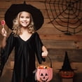 thumbnail image 6 of Kjfeif Reusable Pumpkin Candy Bucket with Delicate Bow Embroidery, Handheld Halloween Basket for Kids Trick or Treating, Festival Storage Bag, Cute Seasonal Accessory, 6 of 9