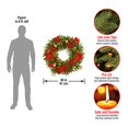 thumbnail image 3 of 36" Decorative Collection Home Spun Wreath with 100 Clear Lights, 3 of 5