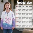 thumbnail image 2 of Xoenoiee Axolotl Bubble Palm Tree Print Girls' 1/4 Zipper Sweatshirts Casual Oversized Long Sleeve Pullover Tops Cute Half Zipper Hoodie Sweater, Size 7-8 Years, 2 of 7