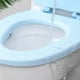 thumbnail image 5 of Asiento de inodoro blanco en forma de O/U, tapa de cierre suave cubierta de asiento de inodoro fija baño, 5 of 11